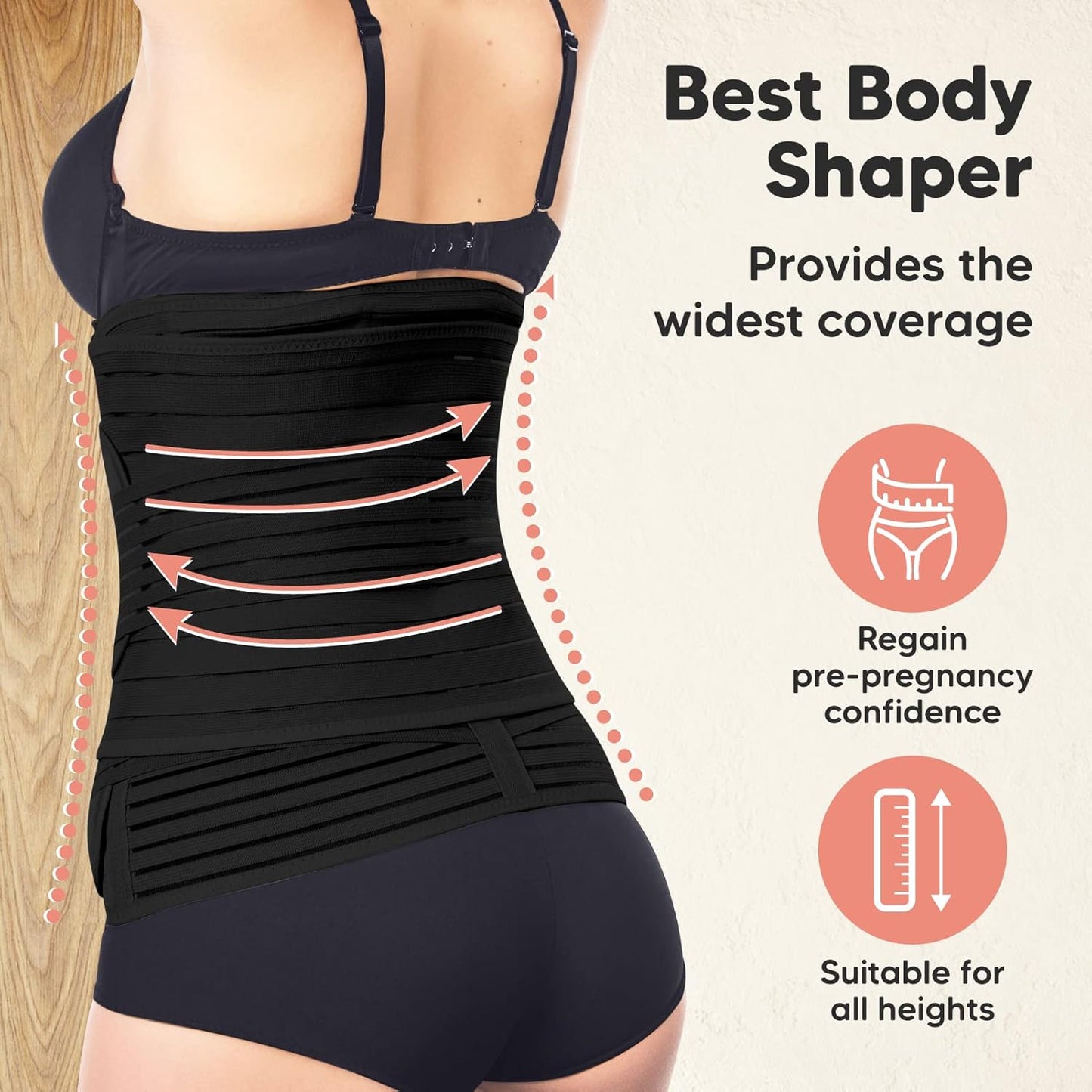 Upyogaa 3-in-1 Postpartum Belly Band – Abdominal Belt for Post-Pregnancy Recovery 1 Year Warranty