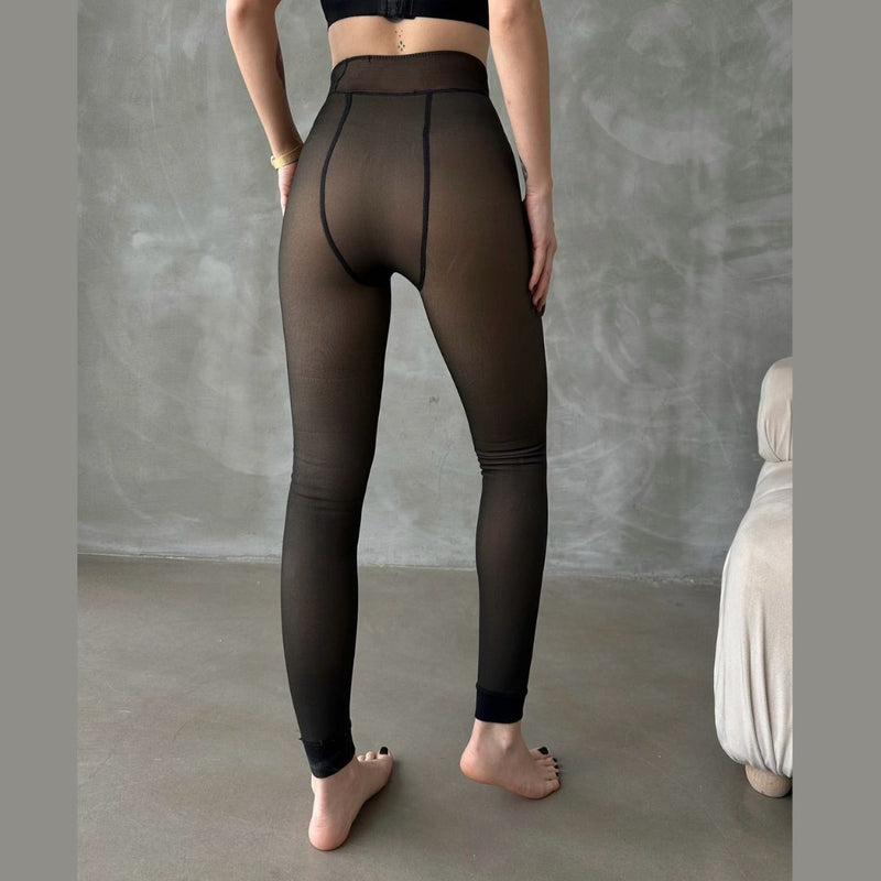 Upyogaa Fur Lined Sheer Translucent Stockings