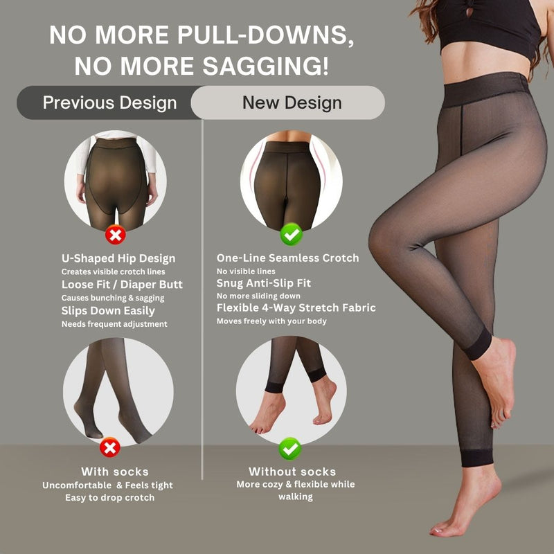 Upyogaa Fur Lined Sheer Translucent Stockings