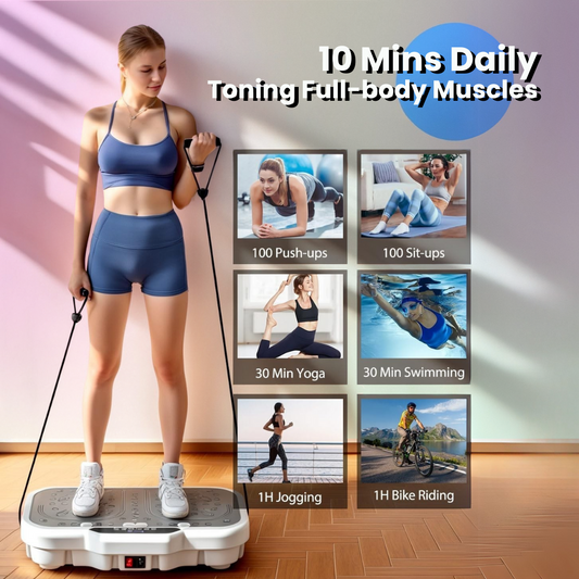 Upyogaa Vibration Plate Exercise Machine – Full-Body Workout, Lymphatic Drainage, 8000 Vibrations/min, Weight Loss | 140 KG-190 KG Capacity | 1 Year Warranty |
