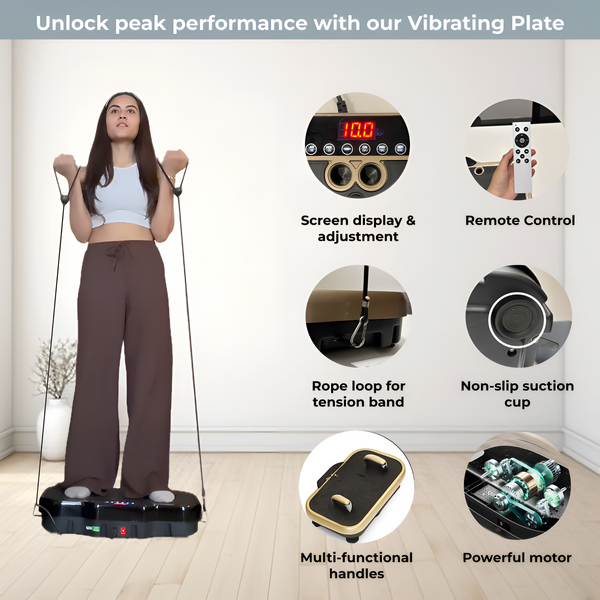 Upyogaa Vibration Plate Exercise Machine – Full-Body Workout, Lymphatic Drainage, 8000 Vibrations/min | 200 Speed Levels | Power - 200Watt | Max 190 KG Capacity | 1 Year Warranty