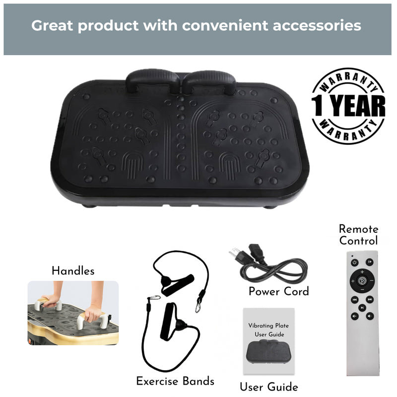 Upyogaa Vibration Plate Exercise Machine – Full-Body Workout, Lymphatic Drainage, 8000 Vibrations/min | 200 Speed Levels | Power - 200Watt | Max 190 KG Capacity | 1 Year Warranty