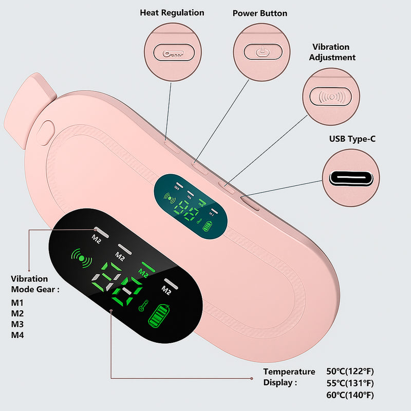 Maya's Dynamic Heat & Massage Therapy for Period Cramps | 1 Year Warranty | Upgraded