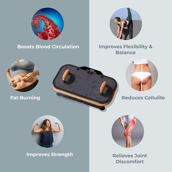 Upyogaa Vibration Plate Exercise Machine – Full-Body Workout, Lymphatic Drainage, 8000 Vibrations/min | 200 Speed Levels | Power - 200Watt | 140 KG-190 KG Capacity | 1 Year Warranty