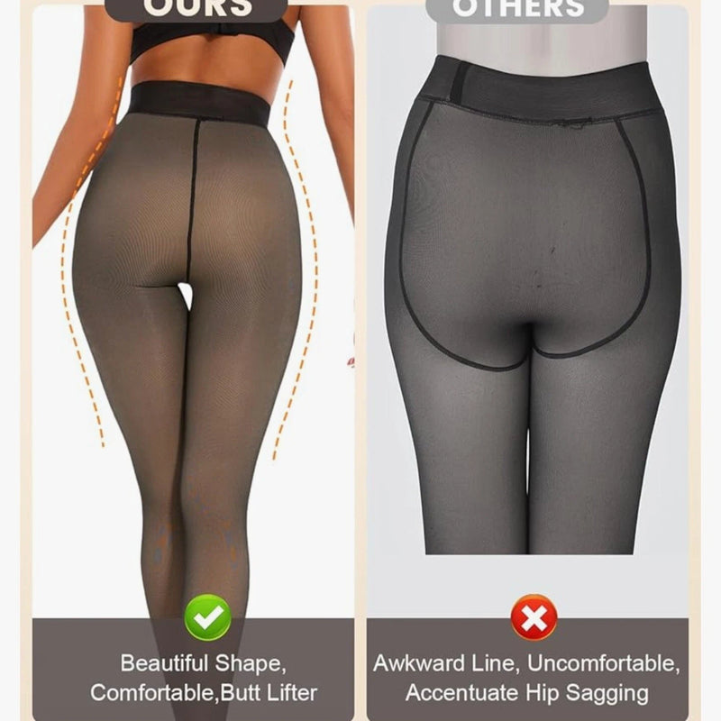 Upyogaa Fur Lined Sheer Translucent Stockings